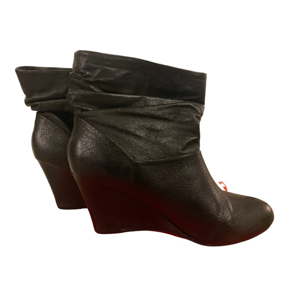 Chinese Laundry Black Wedge Heel Boots (Like New)